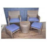 5-Piece Wicker Patio Set with Cushions