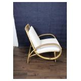 Bamboo Lounge Chair and Ottoman Set with Cushions