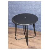 Set of 2 Black Metal Patio Chairs with Small Round Table