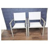 Pair of Outdoor Patio Chairs with Grey Frames