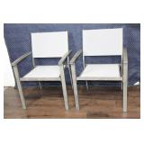 Pair of Outdoor Patio Chairs with Grey Frames