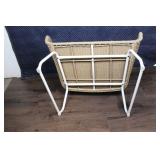 Wicker Patio Armchair with White Cushions