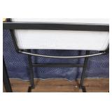 Set of 2 Modern Bar Stools with White Fabric and Metal Frame