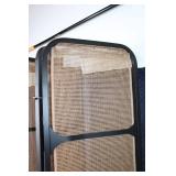 Folding 3-Panel Room Divider with Metal Frame and Woven Panels
