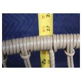 Wicker Patio Armchair with White Cushions