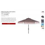 Safavieh PAT8008B Milan Fringe 9ft Crank Outdoor Auto Tilt Umbrella