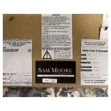 New Sam Moore Swivel Armchair - Damask Upholstery Grey Ivory #1