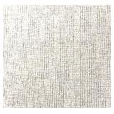 Sofa Cream Fabric 3-Seat with Green Leaf Pillows