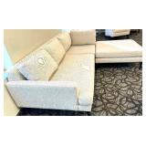 West Elm Sectional Sofa with Chaise - Beige Upholstery