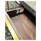 Industrial-Style Desk - Distressed Black Wood Top & Gold Metal Frame - Right-Side 2-Drawer