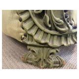 Vintage Green Velvet Armchair & Carved Wood Trim - Rococo Style