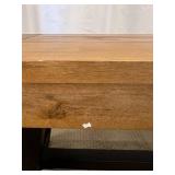 Wood Coffee Table - Rustic Industrial with Black Metal Base