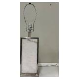 Table Lamp - Marble Panel Base & Linen Drum Shade #2