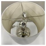 Crackle Glass Teardrop Table Lamp - White Drum Shade
