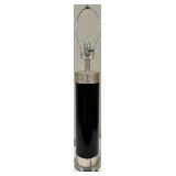 Table Lamp - Black Finish Base with Silver Trim & White Fabric Shade