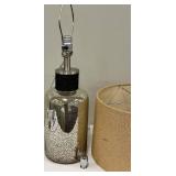 Mercury Glass Table Lamp - Beige Drum Shade