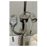 Table Lamp - Chrome Mercury Glass Column with Drum Shade