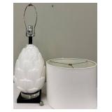 Artichoke Glass Table Lamp - White Drum Shade