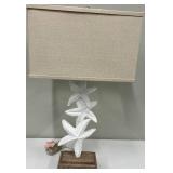 Coastal Starfish Table Lamp & Beige Linen Shade #1
