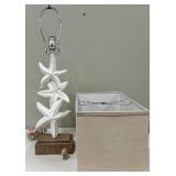 Coastal Starfish Table Lamp & Beige Linen Shade #1