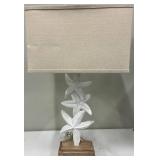 Coastal Starfish Table Lamp & Beige Linen Shade #2