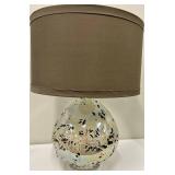 Art Glass Table Lamp - Brown Drum Shade