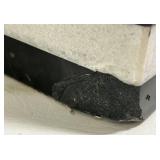 Striped Column Table Lamp - Black & White Base with White Rectangular Shade