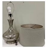 Speckled Glass Table Lamp & Grey Fabric Shade