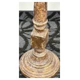 Vintage Rustic Floor Lamp with Linen Drum Shade