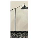 Adjustable Floor Lamp With Black Matte Dome Shade & Articulated Arm