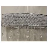 Crystal Drum Chandelier - Rectangular Bead Crystal Pendant Light