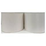 White Fabric Drum Lampshades Pair - Spider Fittings