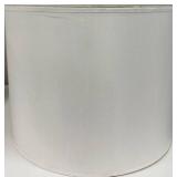 White Fabric Drum Lampshades Pair - Spider Fittings