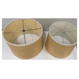2 Lampshades - Burlap Drum