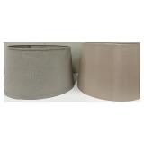 Fabric Drum Lampshades - Grey & Taupe, Spider Fitter