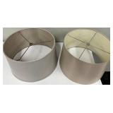 Fabric Drum Lampshades - Grey & Taupe, Spider Fitter