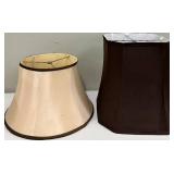 Lamp Shades - Beige Bell & Brown Square (Lot of 3)