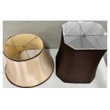 Lamp Shades - Beige Bell & Brown Square (Lot of 3)