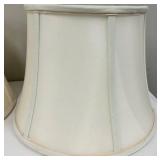 Cream Linen Lampshades Pair - Vintage Table Lamp Style