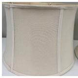 Cream Linen Lampshades Pair - Vintage Table Lamp Style