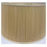 Tan Pleated Drum Lampshade - Beige Fabric, Cylindrical