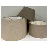 Beige Fabric Drum Lamp Shades - Set of 3