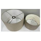 Beige Fabric Drum Lamp Shades - Set of 3