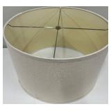Beige Drum Lampshade - Linen-Look Exterior, Cream Interior