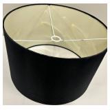 Lampshades - Brown Satin & White Pleated & Black Cylinder (Lot of 3)