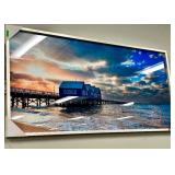 Framed Seascape Painting - Abstract Ocean Wave, 24 x 41 in