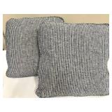 Throw Pillow Feather Blend Indigo Stripe 18x18 - 2-Pack