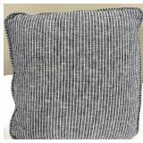 Throw Pillow Feather Blend Indigo Stripe 18x18 - 2-Pack