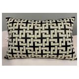 Two Accent Pillows  - Black & Cream Geometric Pattern