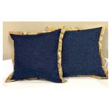 Two Accent Pillows - Navy Blue
